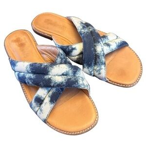 MADEWELL Blue & White Tie Dye Skyler Slide Sandal